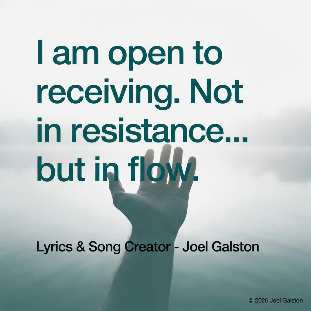 I am open to receiving. Not in resistance... but in flow. © — cover art by J. Michaels