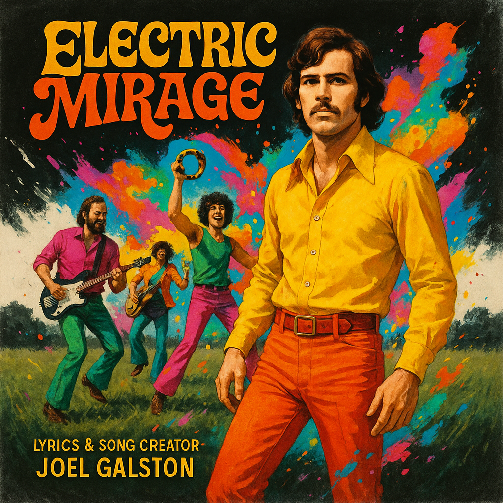 "Electric Mirage" © — cover art by J. Michaels